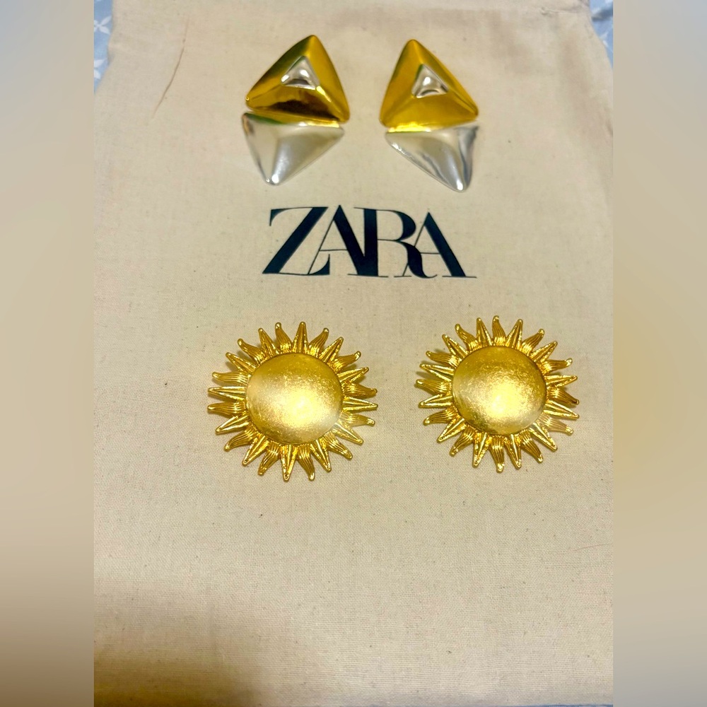 Zara Gold and Silver Earrings Set- Brand New, never used. Take both for $38